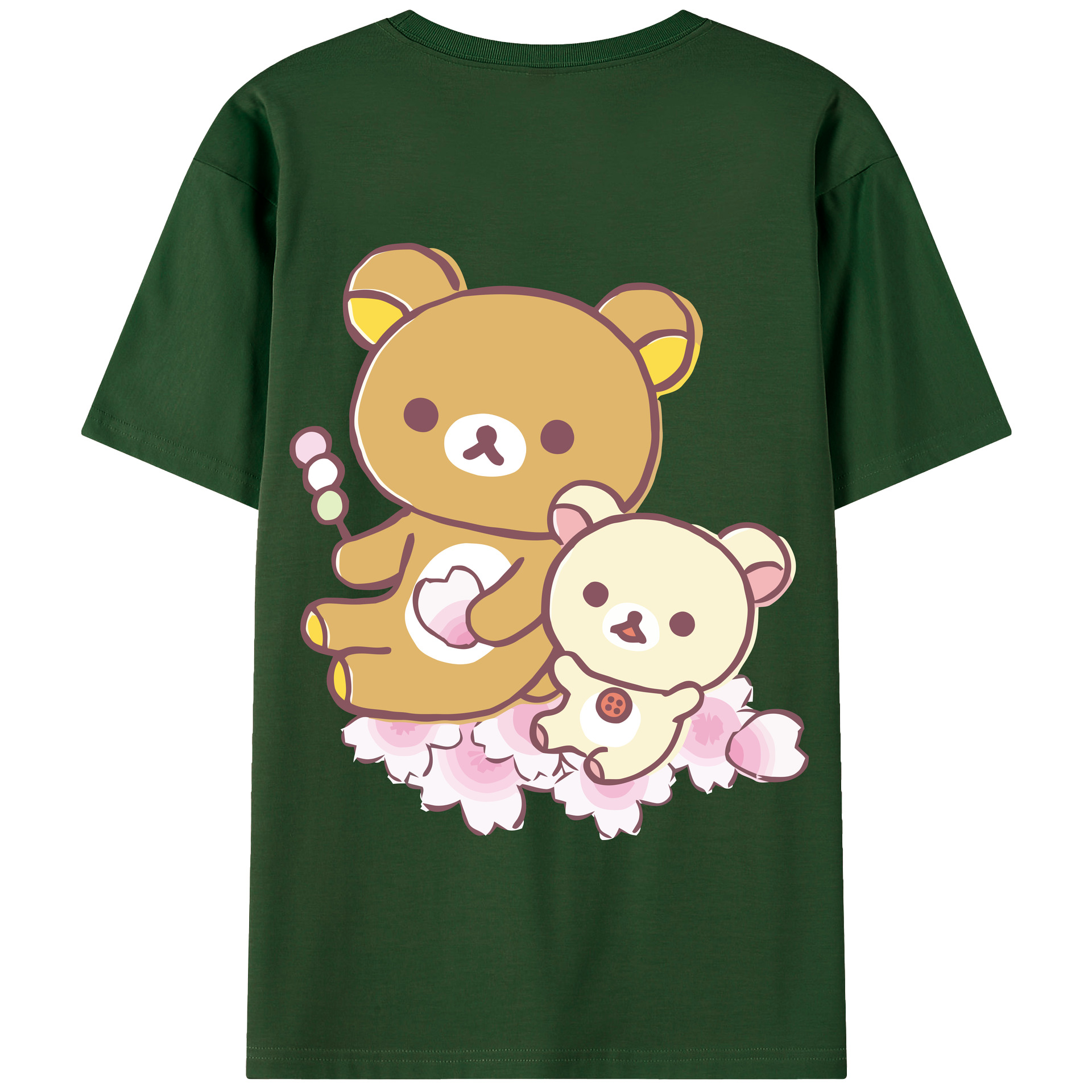 （画像用） リラックマ リラックマ キイロイトリ Rilakkuma Korilakkuma Kiiroitori 綿100％半袖Tシャツ（背面プリント）